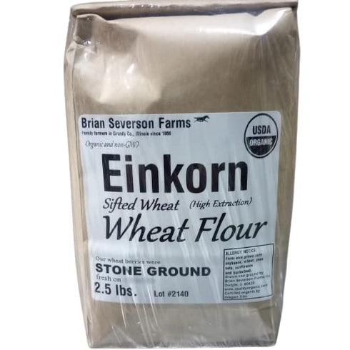 Einkorn Organic All Purpose Flour: 100% Ancient Spring Einkorn berries Stone Ground,
