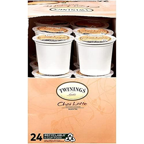 24 Count (Pack 1) Twinings Chai Latte Black Tea K-Cup Pods for Keurig, Creamy, Slightly Sweet Tea, Caffeinated
