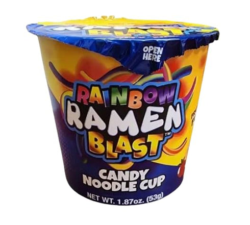 Generic Rainbow Ramen Blast Candy Noodle Cup with Chopsticks, Fruity Gummy Noodles and
