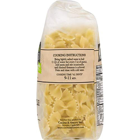 4 Pack Organic Bronze-Cut Farfalle Pasta