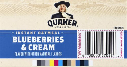 8.4 oz Quaker Instant Oatmeal Breakfast Cereal, Blueberries & Cream