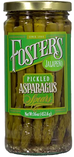16oz. (3 Pack) 30 Foster's Pickled Asparagus Jalapeno, - Pickled Asparagus Spicy - Traditional Pickled Vegetables