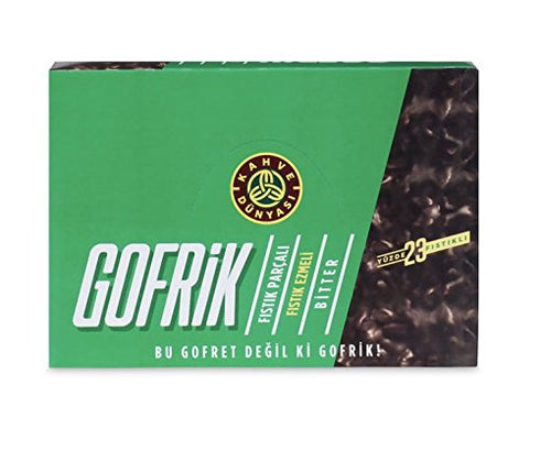 KAHVE DUNYASI 33 Pack 24 Gofrik Pistachio Dark Chocolate Wafers, g