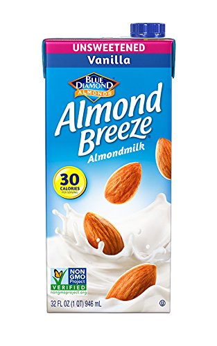 Blue Diamond Almonds Almond Breeze Almond Milk, Unsweetened Vanilla, 32 Ounce (Pack of 6)