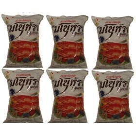 Manora the Authentic Thai Fried Shrimp Chips 85g/3oz X6 Bags Product of Thailand