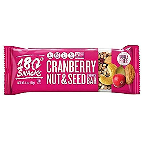 180 Snacks Fruit Nut & Seed Crunch Bar, 1 Pack, 5 Snack Bars (Cranberry)