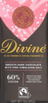 3 Divine Chocolate Chocolate Bar Dark Pink Himalian Salt, Ounce