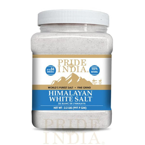 PACK 6 2.2 lbs (997.90 W/84+ Pride of India - of - Himalayan White Salt Fine Grind gm)- Rarest & Enriched Natural