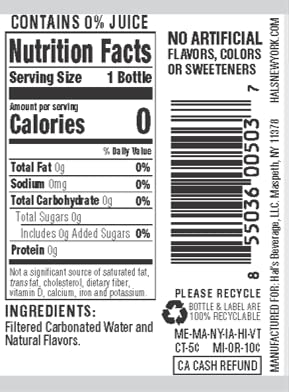 Hal's New York 4-Flavor Pack 20 Oz (Pack 12) Seltzer Water, Best Sellers Variety Sparkling Water, Fl Bottle