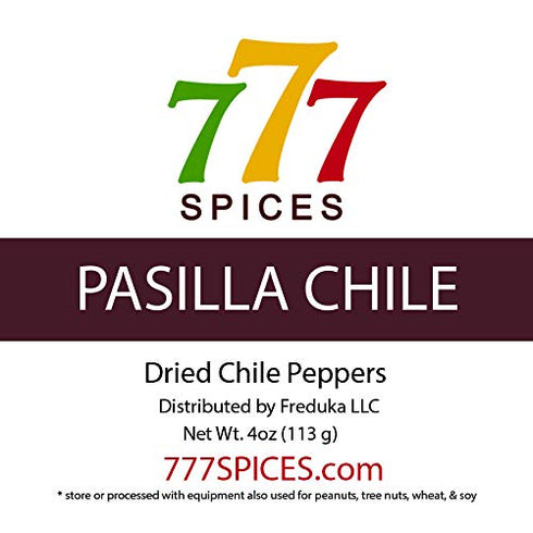 4oz Pasilla Negro Chilaca Dried Whole Chile Seco Peppers, Chili Pods for Authentic Mexican Food