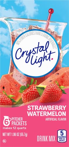 6 Count Packets Crystal Light Sugar-Free Strawberry Watermelon Low Calories Powdered Drink Mix Pitcher