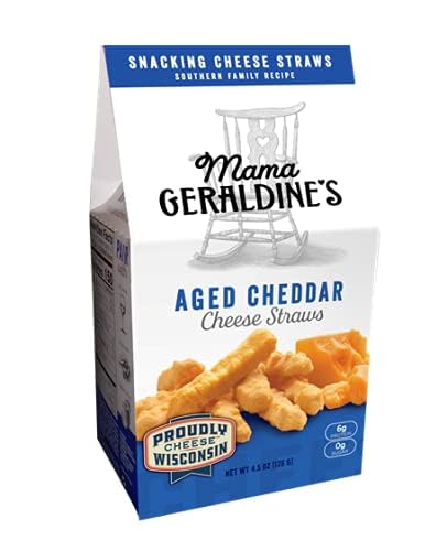 Mama Geraldine's Aged Cheddar Cheese Straws - Protein Packed, Savory and Flavor-Forward,