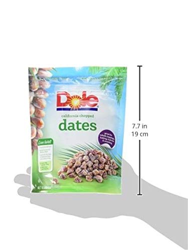 8 Oz Dole California Chopped Dates, Dried Fruit, Gluten Free Snack, Bag