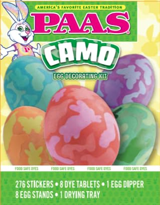 PAAS Camo Egg Decorating Kit Easter Egg Dye Kit with 276 Stickers,