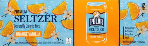 12 oz 12 pack Polar Seltzer Water Orange Vanilla, fl cans