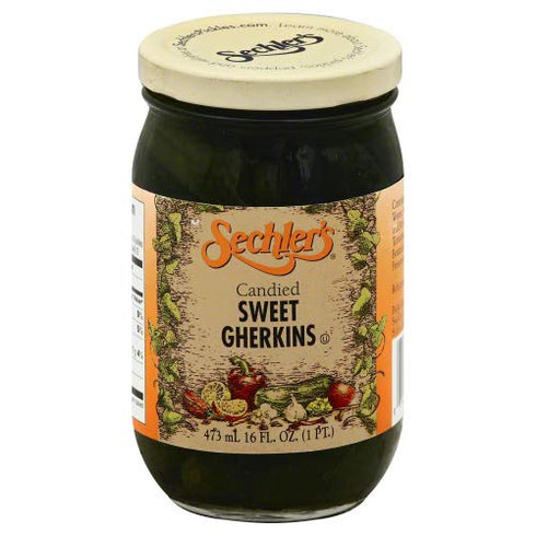 Sechlers Sechler's Pickle Candied Sweet Gherkin - 16 OZ (Pack of 6)
