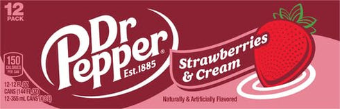 12 oz 36 Pack Dr Pepper Strawberries and Cream Soda | fl cans |