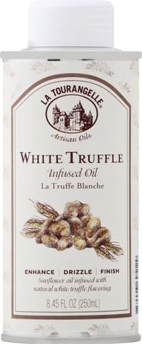 8.45 Oz (Pack 2) La Tourangelle, White Truffle Oil, Complex Gourmet Earthy Flavor for Drizzling over Pasta, Popcorn
