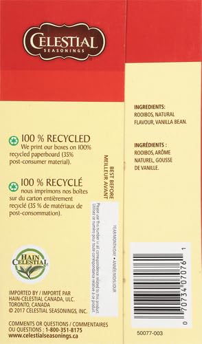 Celestial Seasonings Madagascar Vanilla Rooibos Herbal Tea, 20 ct
