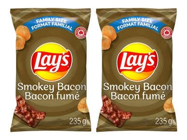 235g/ 8.3oz, 2-Pack Lays Smokey Bacon Potato Chips, {Imported from Canada}