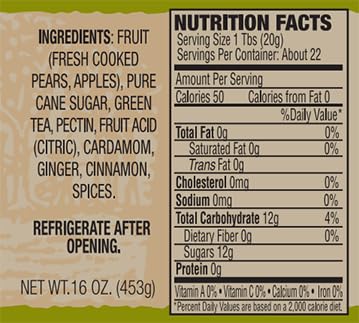 16oz (Pack 6) Dillman Farm All Natural Pear Apple Chai Preserves - Gluten-Free, Non-GMO, Vegan, Kosher, Preservative
