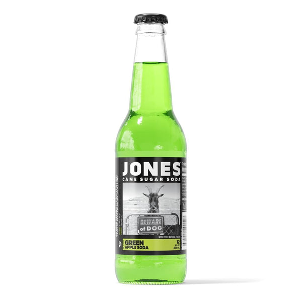 One(1) Single Bottle - Jones Soda Co. Green Apple Soda Flavor |