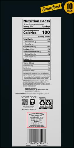 0.625 10 Frito-Lay Smartfood Popcorn White Cheddar, Ounce, Ct