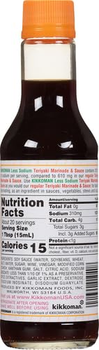 Kikkoman Teriyaki Sauce Less Sodium, 10 Ounce