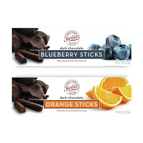 Sweet Candy Company Dark Chocolate Fruit Flavored Sticks - Gourmet Chocolate Covered