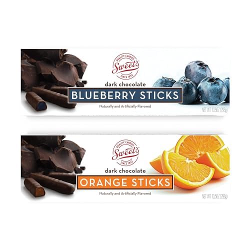 Sweet Candy Company Dark Chocolate Fruit Flavored Sticks - Gourmet Chocolate Covered