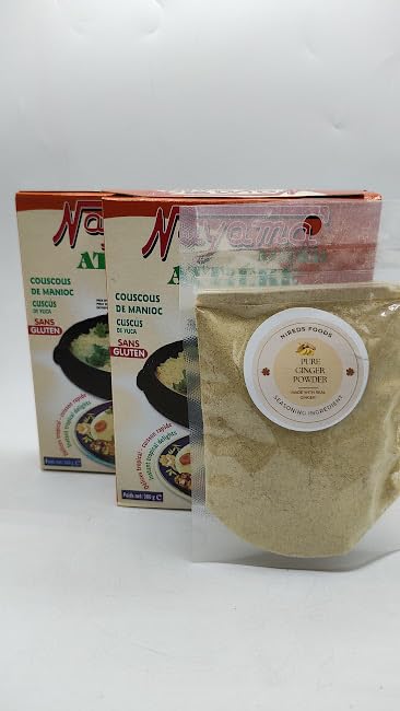 Nayama Natural Attieke Cassava Couscous 2x300g with free Nireds pure ginger powder.