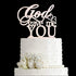 God Gave Me You Wedding Cake Topper, Mirror Rose Gold Acrylic for Wedding Engagement Decorations