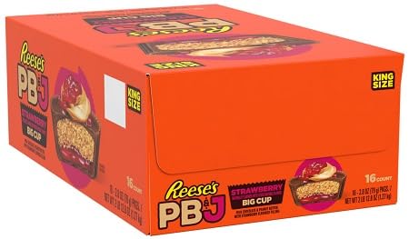 REESE'S Big Cup Peanut Butter & Jelly Strawberry King Size Candy Bars,