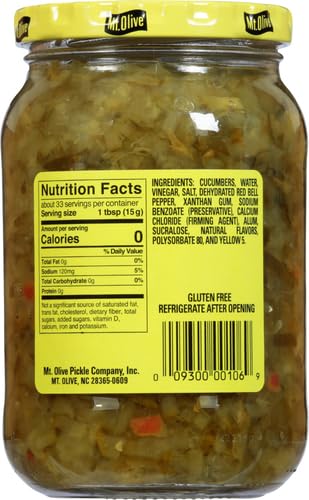16 oz Mt. Olive No Added Sugar Sweet Relish