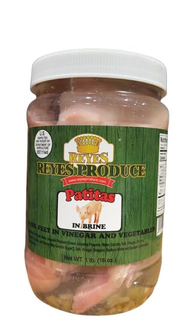 Generic 1 Lbs. (16oz). Patitas In Brine, Pork Feet In Vinegar and Vegetables