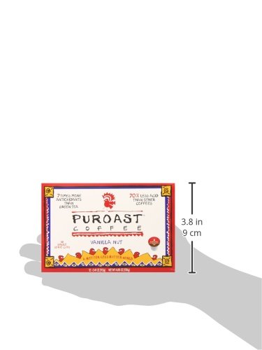 Puroast Low Acid Coffee Vanilla Single Serve Pods - Medium Roast, 12 Count, Compatible with Keurig Brewer