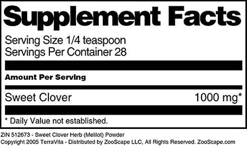 Terravita (1 oz, 512673) Sweet Clover Herb (Melilot) Powder ZIN: