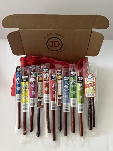 Set 10-Piece Jerky Dynasty Buffalo Bob's Mixed Exotic Variety - Assortment of Exotic Meats including Wild Boar, Venison