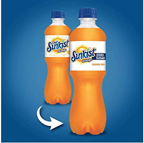 Diet Sunkist 20 oz (Pack 12, 240 OZ) Sunkist Orange Zero (Diet) Soda Bottles of Total of FL