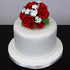 1 Count, Global Sugar Art Garden Rose Sugar Cake Flowers Topper Bouquet, Red with White Filler Flowers, by Chef Alan
