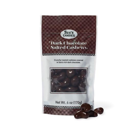 See's Candies 6 oz Dark Chocolate Salted Cashews