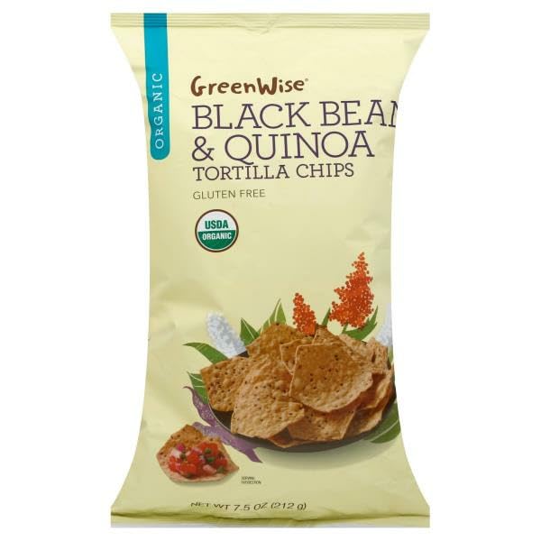 Generic Green-Wise Tortilla Chips, Organic, Black Bean & Quinoa - 7.5 oz (212g)