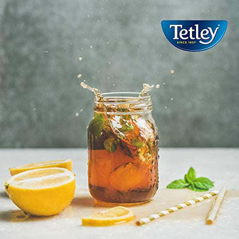 24 Tetley Black Tea, Iced Tea Blend, Family Size, Round Tea Bags