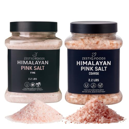 2.2 lb 84 Zestiq Foods Himalayan Pink Salt Natural, Kosher & Unprocessed Coarse Grain, Jar, Rich in Minerals
