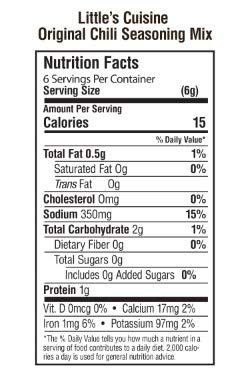 Little's Cuisine Original Chili Seasoning Mix (Case of 4) | Non-GMO, Sugar-Free, Kosher, Gluten-Free