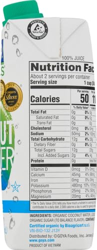 100% 16.9 oz (Pack 6) Goya Organic Pure Coconut Water, Fl