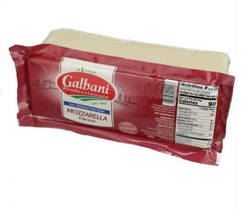 Generic Galbani, Low Moisture Part Skim Mozzarella Cheese Block, 5 lb,