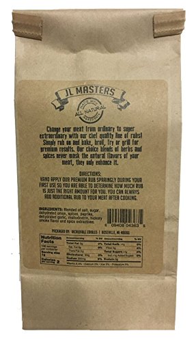 JL Masters 3 3.8oz packages All Natural Meat Rub -HICKORY - (three)