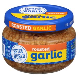 Spice World Roasted Minced Garlic – 4oz Container – Ready-to-Use Seasonings for Cooking, Add Flavor Easily