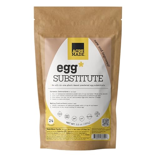 AcreMade Plant-Based Egg Substitute, Dry Powder, Shelf Stable, Vegan, Gluten Free, Soy-Free,